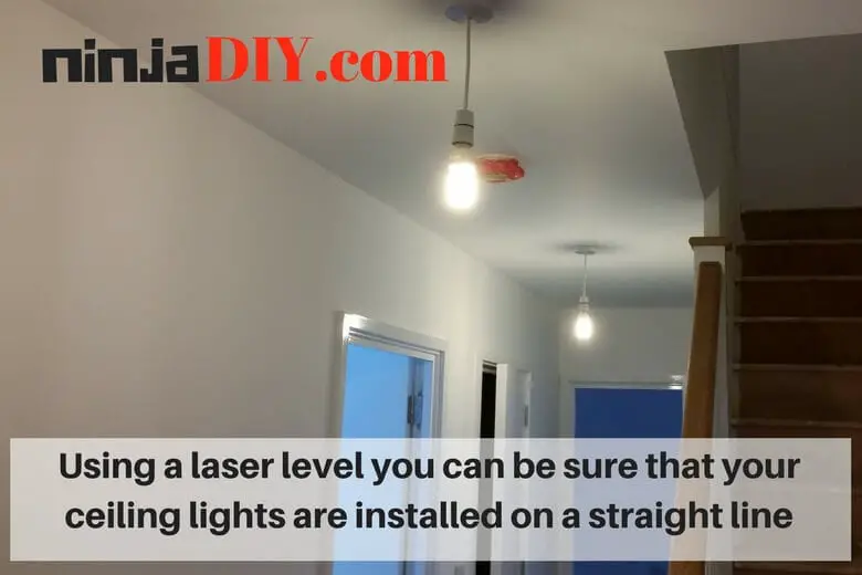 using a laser level for ceiling work it makes the job easier