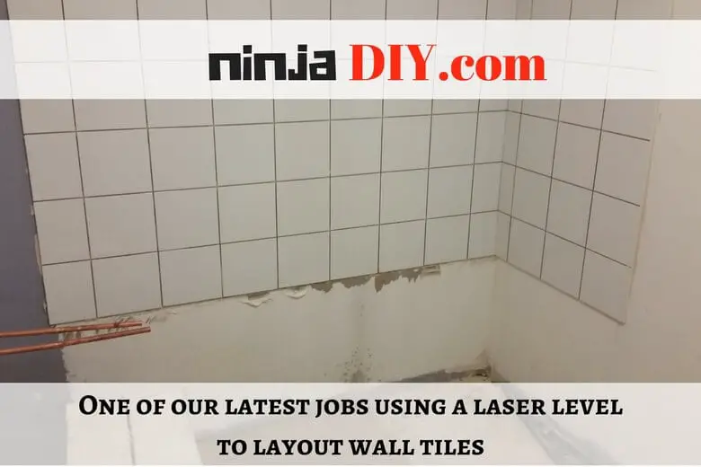 wall tiles installation using a laser level 