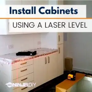 a kitchen in which we've used a laser level to install the new cabinets nice and leveled