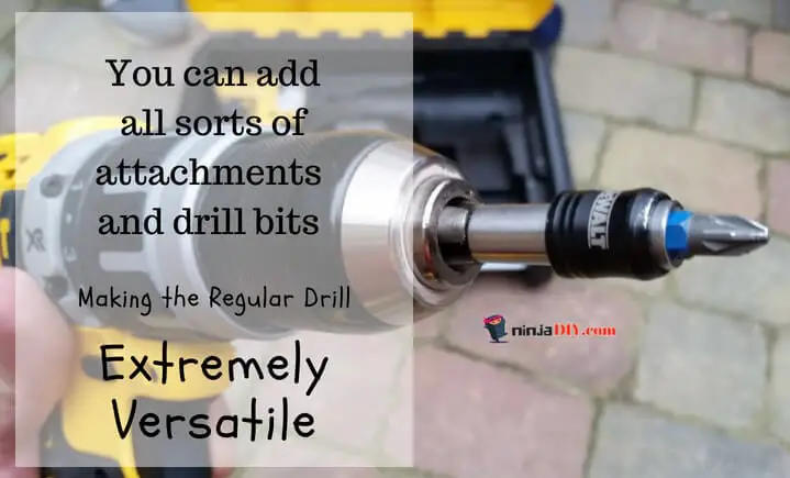add different attachments and drill bits to the regular drill it's a big difference between impact drill and a regular drill