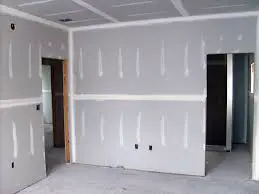 a room with plaster walls