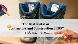 pair of construction worker safety boots